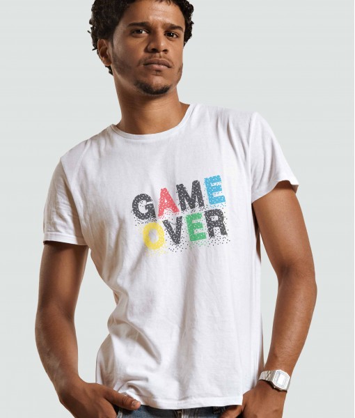 Мъжка тениска с щампа Текст и надписи GAME OVER